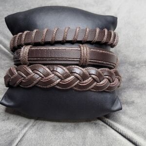 Chocolate Brown Faux Leather Bracelets